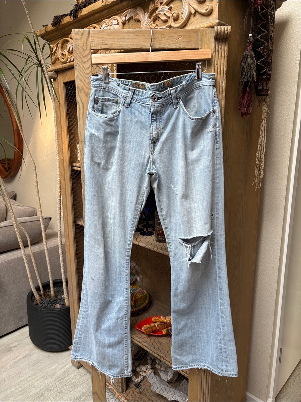 Ag Adriano Goldschmied The Fillmore Relaxed Bootcut Distressed Denim Jean